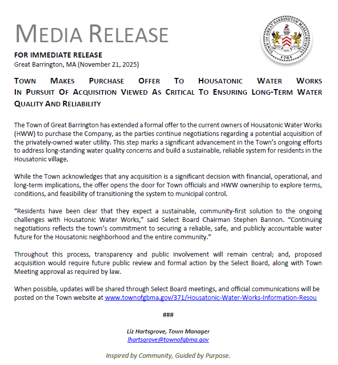 2025-11-21 Town of GB Media Release - HWW OFFER