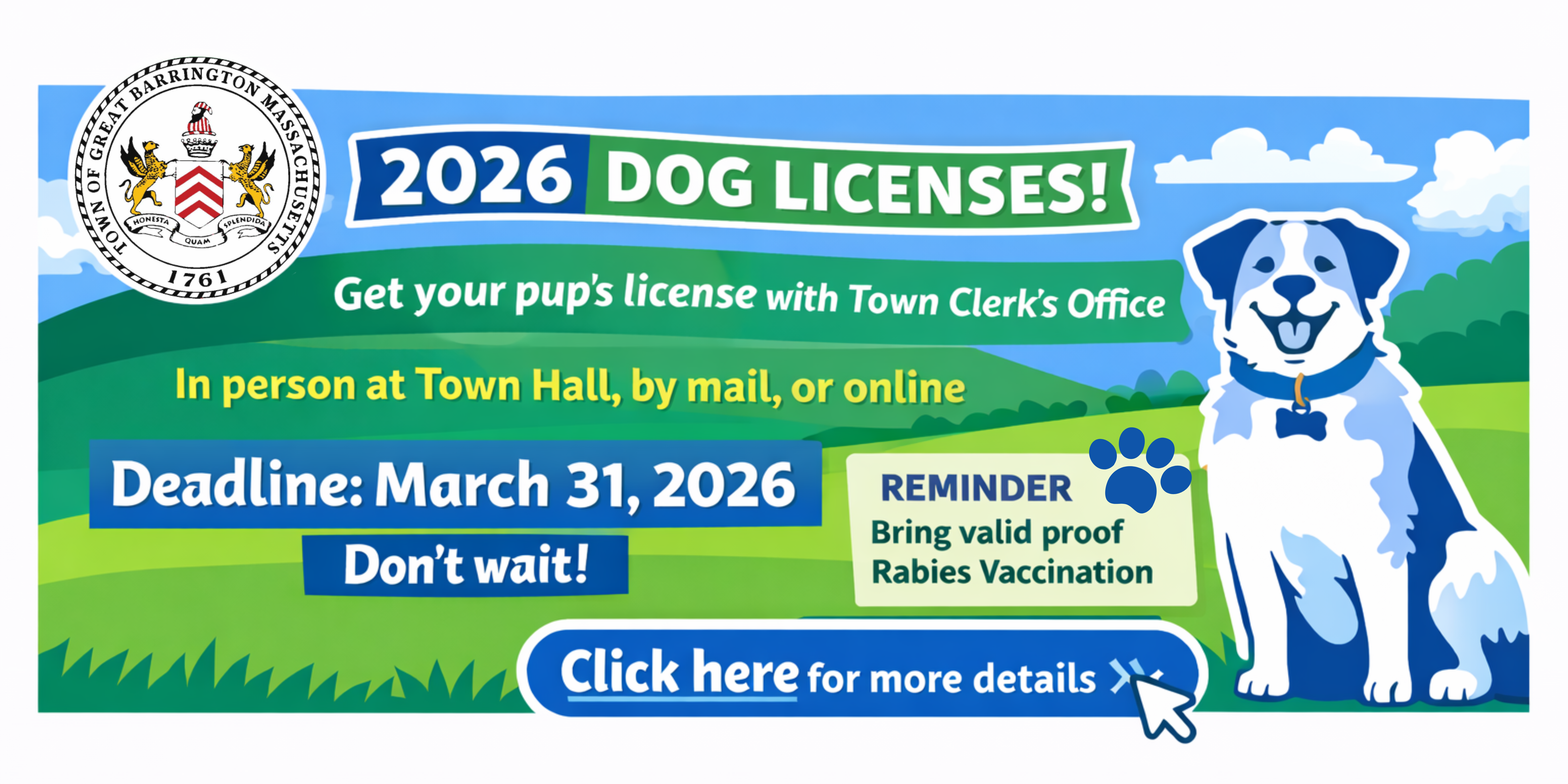 2026 Dog Licenses Banner
